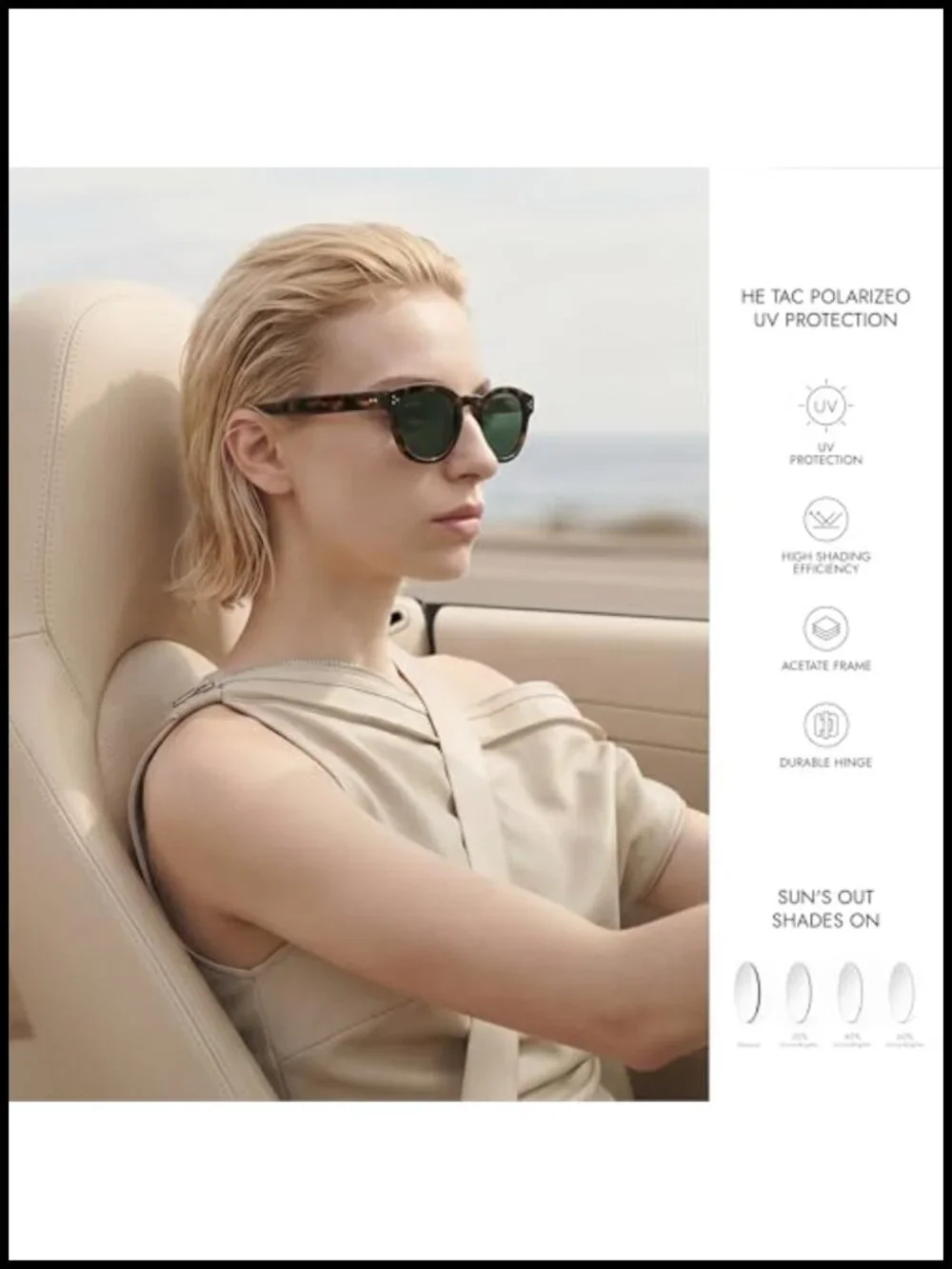 Retro Round Polarized Sunglasses Acetate Frame UV Protection